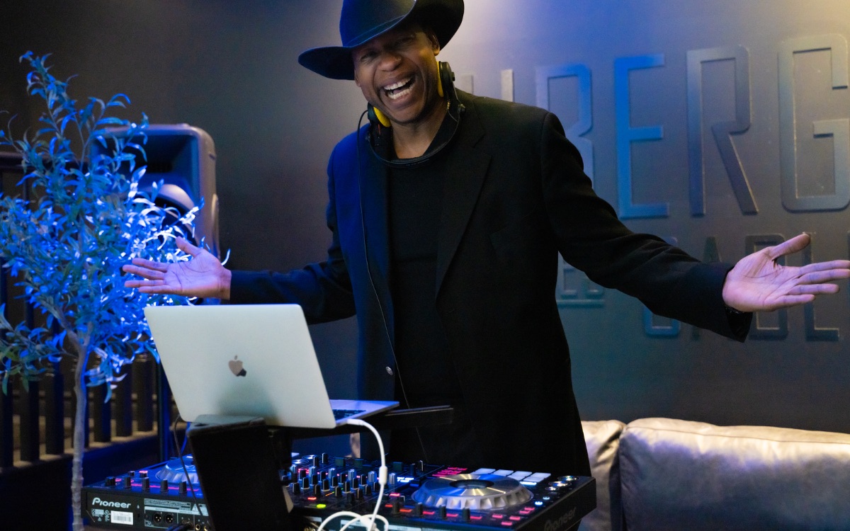 A DJ starting the party at a family celebration at the Auberge